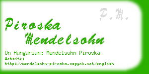 piroska mendelsohn business card